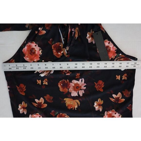 Belldini BK210548 Women Sz XS Black Combo Floral Print Reversible Halter Top $78 - Picture 10 of 13